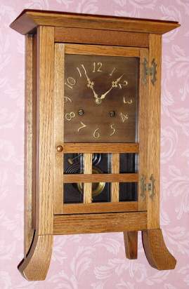 C.1913, New Haven Clock Co., New Haven, Conn, SAN PEDRO, oak cased mantle clock in the Mission or Arts and Crafts style, 8-day time and gong strike. — Antique Clocks Price Guide
