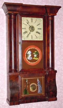 C.1850, Birge, Peck and Co., Bristol, Conn, 8-day time/strike column and cornice shelf clock. — Antique Clocks Price Guide