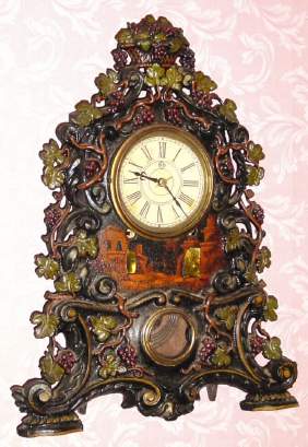 C.1860, Bradley and Hubbard, Meriden, Conn., 8-day time/strike iron front shelf clock, with changed movement. — Antique Clocks Price Guide