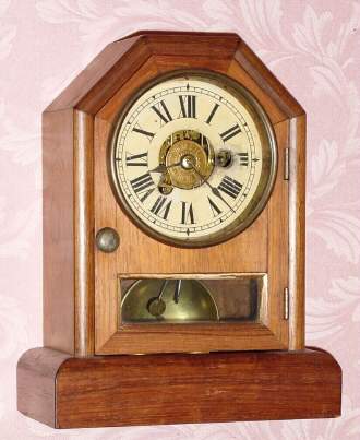 C.1865, Seth Thomas Clock Co., Thomaston, "Cottage "E", 30-hour time/alarm cottage timepiece. — Antique Clocks Price Guide