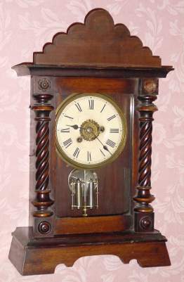 C.1910, German, Pine Cased mantel timepiece with alarm, one day. — Antique Clocks Price Guide