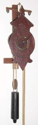 C.1893, Bostwick and Burgess, Norwalk, Ohio, "Columbus No. 151;Anno 1492" , 30-hour wood movement wall timepiece. These timepieces were made and offered as souvenirs to mark the 400 year anniversary of Columbus's discovery of America. We continue to receive phone calls from ladies who ask us "How do you know the clock is not 400 years old??" — Antique Clocks Price Guide