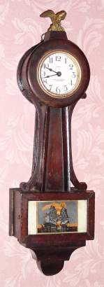 C.1911, New Haven Clock Co., "Willmar" , 8-day, rear wind banjo timepiece, lever movement. — Antique Clocks Price Guide