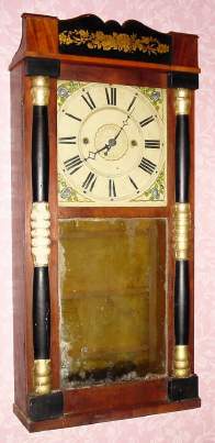 C.1835, Unknown, Connecticut 30-hour time/strike wood movement half column and splat shelf clock, groaner. — Antique Clocks Price Guide