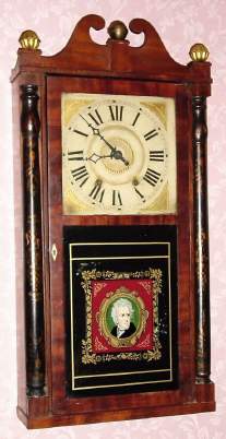 C.1840, Unknown, Connecticut, 30-hour time/strike wood movement half column and splat shelf clock. — Antique Clocks Price Guide