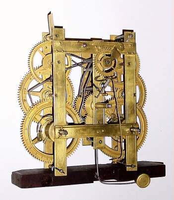 (Movement only), C.1845, Birge and Peck, 8-day time and strike strap brass movement, on seat board. — Antique Clocks Price Guide