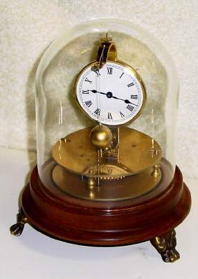 C.1975, Chas. Terwilliger /Horolovar Co, Bronxville, NY repro BRIGGS ROTARY, 8-day novelty clock under dome, serial No. 503. — Antique Clocks Price Guide