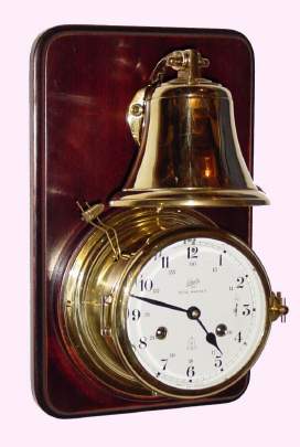 C.2000, Schatz, "Royal Mariner", 8-day time and Ship's Bell strike clock, with external bell (like new). — Antique Clocks Price Guide
