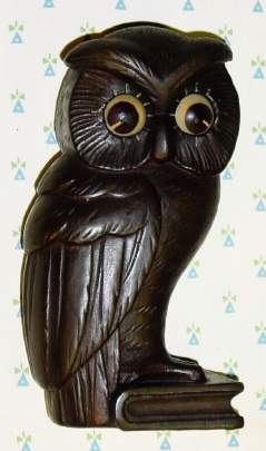 C.1930, German, Oswald [?], WISE OWL, one day novelty , in a CAST METAL case, a form we have never seen before, and is the only cast metal Oswald in today's sale. — Antique Clocks Price Guide