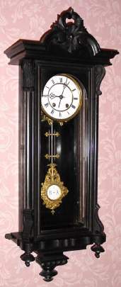 C.1866, German, Lenzkirch, No. 340374, fancy "R-A" style regulator in an ebonized Alt Deutsch style case. — Antique Clocks Price Guide