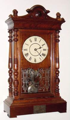 C.1885 (dated), Seth Thomas ATLAS, quarter strike on two cup bells, in a walnut case. — Antique Clocks Price Guide