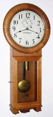 C.1905, Seth Thomas Clock Co., Thomaston, Conn, REGULATOR No. 2, single weight office and railway regulator, 8-day, oak case. — Antique Clocks Price Guide