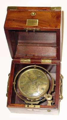 English, Mid 19th Century, Moncas, Liverpool, 2-Day marine chronometer in a 3-tier case with brass corners on top and bottom only. — Antique Clocks Price Guide