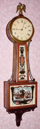 C.1930, E. Howard and Co., Boston, Model 95, weight driven banjo, cross banded case, original naval tablets. — Antique Clocks Price Guide