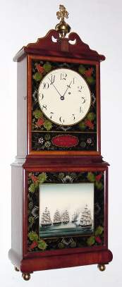 C.1980, Foster Campos, Pembroke, Mass., 8-day weight wt driven, Aaron Willard Mass shelf timepiece, copy No. 36. — Antique Clocks Price Guide