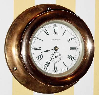 C.1903, Seth Thomas, Clock Co., Engine or Wardroom Clock , 8-day time only. — Antique Clocks Price Guide
