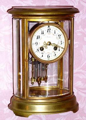 C.1900, French, Marti and Cie, OVAL crystal regulator, 8-day time and strike. — Antique Clocks Price Guide