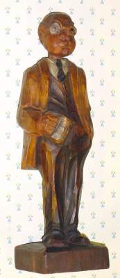 C.1935, German, Karl Griesbaum, Gmbh, WHISTLER, bald man with big glasses, with a Hofbrau Haus mug in his right hand. — Antique Clocks Price Guide
