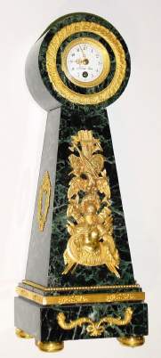 C.1900, French, Lebret, Paris, Ormolu and Marble timepiece, the clock setting atop a large obelisk. — Antique Clocks Price Guide