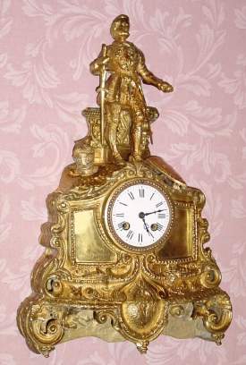 C.1880, French, A.E.S.F., Cast Bronze figural clock of Richard the Lionhearted. — Antique Clocks Price Guide