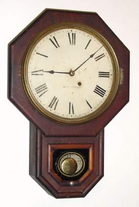 C.1904, Seth Thomas Clock Co., Thomaston, Conn., "Drop Octagon 12 Inch", 8-day wall timepiece. — Antique Clocks Price Guide