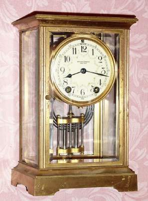 C.1911, Seth Thomas Clock Co., Thomaston, Conn., "Empire No. 1, Extra" , 8-day time and gong strike crystal regulator. — Antique Clocks Price Guide