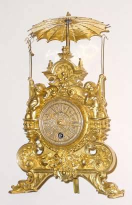 C.1850, French, Unusual "Flying Pendulum" clock with dual pendulums. — Antique Clocks Price Guide