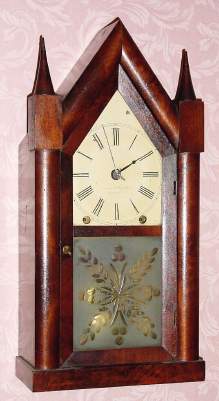 C.1850, Brewster and Ingrahams, Bristol, Conn, 8-day time and strike steeple clock. — Antique Clocks Price Guide