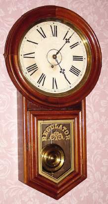 C.1891, E. Ingraham and Co., Bristol, Conn., "BRISTOL" , 8-day, round long drop timepiece. — Antique Clocks Price Guide