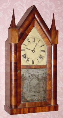 C.1848, Chauncey Boardman, Bristol, Conn, 30-Hour, 2-fusee, Steeple clock, with mahogany veneer. — Antique Clocks Price Guide