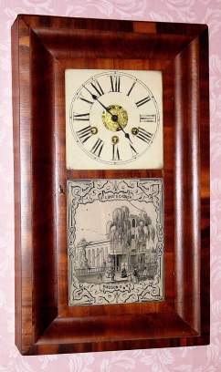 C.1850, Geo. Marsh, Winchester, Conn, 30-hour, 3-weight, OG with integral alarm. — Antique Clocks Price Guide