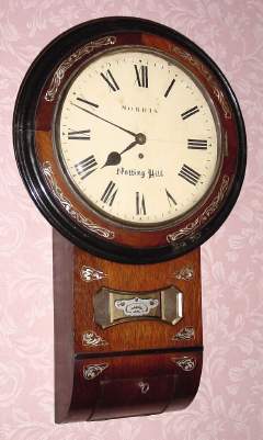C.1890, English, Norris/ Singer, Notting Hill, round drop, fusee wall timepiece, 8-day. — Antique Clocks Price Guide