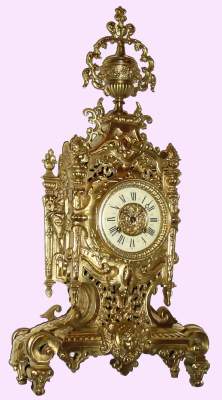C.1900, French, 8-day time + strike mantel clock in the rococo style, tall and impressive. — Antique Clocks Price Guide