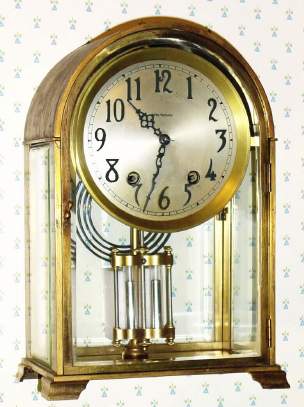 C.1920, Seth Thomas Clock Co., Thomaston, Conn, Crystal Doric No. 1, 8-day time/strike crystal regulator, unusual round top model . — Antique Clocks Price Guide