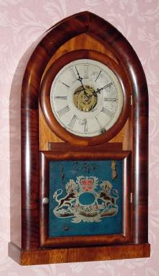 C.1865, Daniel Pratt and Sons, Reading, Mass., 8-day time/strike/alarm beehive mantel clock. — Antique Clocks Price Guide