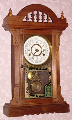 C.1890, New Haven Clock Co., New Haven, Conn, HUMBER , Walnut cased parlor calendar. — Antique Clocks Price Guide
