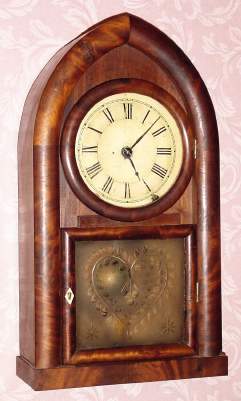 C.1850, Brewster and Ingrahams, Bristol, Conn, 8-Day Beehive, in a mahogany case. — Antique Clocks Price Guide