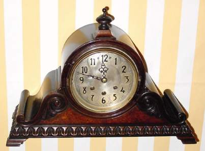 C.1900, Mauthe, Germany, 8-day Westminster chime tambour clock, fancy. — Antique Clocks Price Guide