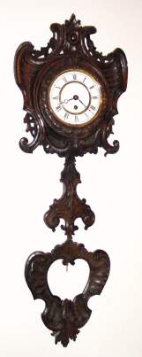 C.1875, German, Odd Time Only clock with large 2-pice pendulum, in the 2nd Baroque style. — Antique Clocks Price Guide