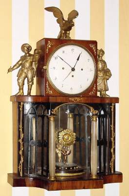 C.1825, Austrian, 3-Tr, Grand Sonnerie mantel clock, with central calendar, silk suspension, one-day, with restorations. — Antique Clocks Price Guide