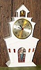  C.1950, MasterCrafters, Chicago, IL, CHURCH, model 560, 110v., electric animated timepiece in a plastic molded church. 
