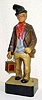  C.1955, Japan, plastic copy of a German Whistler , MAN WITH LANTERN IN HAND, whistling a lively tune, powered by an electric motor and 2 "D" cells in the base, on-off switch on right side of base. 