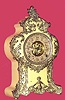  C.1895, F. Kroeber Clock Co., New York, NY, "Versailles" , 8-day enameled iron time/strike mantel clock in the French style. 