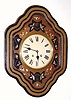  C.1890, French, Morez baker's clock , picture frame style with brass and MOP inlay, 8-day gong strike with prayer repeat. 