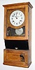 C.1925, Cincinnati Time Recorder, Cincinnati, Ohio, oak cased card punch clock with original door key. 