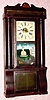  C.1855, Birge, Peck and Co., Bristol, Conn, 8-day time and strike column and cornice shelf clock. 