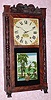  C.1835, Hopkins and Alfred, Harwinton, Conn, 30-hour time/strike wood movement, carved half column and splat shelf clock, with another make movement. 