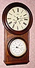  C.1865, L.F. and W.W. Carter, time and strike double dial, perpetual calendar wall clock, similar to the Lewis Calendar No. 2, two weights, 8-day. 