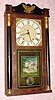  C.1830, Eli Terry, Jr. and Co., Plymouth, Conn, 30-hour time/strike wood movement half column and splat shelf clock. 