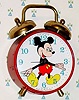  C.1980, German, Disney Lic, "Mickey Mouse" , 30-hour novelty alarm timepiece, eyes wink.